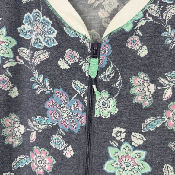 Cuddl Duds Comfort Code Robe XS Floral Lounge Zip Front Lightweight Pockets Soft - Picture 7 of 8